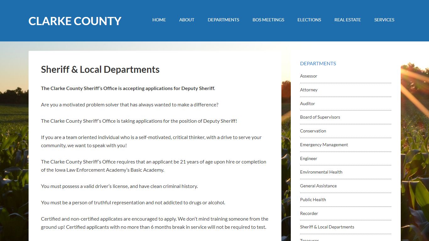 Sheriff & Local Departments - Iowa