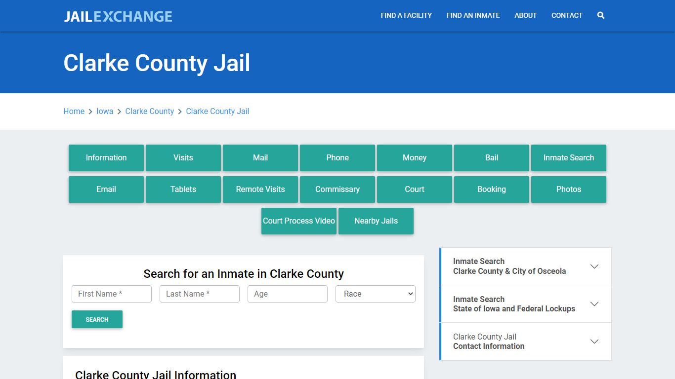 Clarke County Jail Roster Lookup, IA, Inmate Search